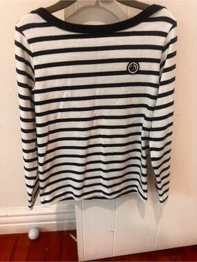 Petit Bateau Kids Black & White Striped Sweater Top by Nautical-Inspired Brand